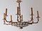 Hollywood Regency French Golden Chandelier with Flowers Iridescent, 1950s 2