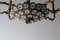 Hollywood Regency French Golden Chandelier with Flowers Iridescent, 1950s 9