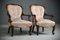 Victorian Carved Rosewood Armchairs, Set of 2 2