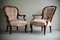 Victorian Carved Rosewood Armchairs, Set of 2 1