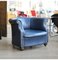 Fauteuil en Cuir Bleu, 1960s 1