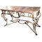 Console Table with Pink Marble & Wrought Iron Structure, Spain, 1970s 3