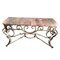 Console Table with Pink Marble & Wrought Iron Structure, Spain, 1970s 1