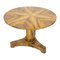 19th Century Biedermeier Round Salon Walnut Veneer Table 1