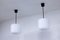 Swedish Black Metal and White Matte Opaline Glass Pendant Lamps, 1950s, Set of 2 3