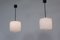 Swedish Black Metal and White Matte Opaline Glass Pendant Lamps, 1950s, Set of 2, Image 6