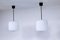 Swedish Black Metal and White Matte Opaline Glass Pendant Lamps, 1950s, Set of 2 1