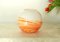 Orange Swirl Glas Tischlampe, Italien, 1980er 4