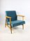 Fauteuil Vintage Bleu Marine, 1970s 1