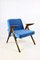 Blue Ocean Bunny Armchair attributed attributed to Józef Chierowski, 1970s 1