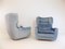 Fauteuils en Mohair Bleu par Carl Straub, 1960s, Set de 2 3