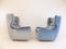 Fauteuils en Mohair Bleu par Carl Straub, 1960s, Set de 2 5