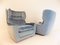 Blue Mohair Lounge Chairs by Carl Straub, 1960s, Set of 2 11
