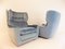 Fauteuils en Mohair Bleu par Carl Straub, 1960s, Set de 2 11