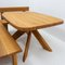S35 & T35 Corner Dining Set in French Elm by Pierre Chapo, France, 1980s, Set of 3 8