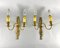 Vintage Bronze Wall Sconces with Faux Candles, Set of 2 1