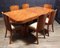 Tavolo da pranzo Art Déco con sedie in radica di noce, anni '30, set di 7, Immagine 14