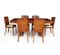 Tavolo da pranzo Art Déco con sedie in radica di noce, anni '30, set di 7, Immagine 1