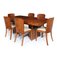 Art Deco Dining Table and Chairs in Burr Walnut, 1930s, Set of 7 2