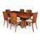Tavolo da pranzo Art Déco con sedie in radica di noce, anni '30, set di 7, Immagine 2