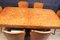Tavolo da pranzo Art Déco con sedie in radica di noce, anni '30, set di 7, Immagine 12