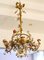 French Louis XV 6-Arm Candleholder Chandelier with Porcelain Flowers, 1880s, Image 3