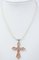 Rose Gold and Silver Cross Pendant Necklace, 1970s 4