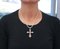 Rose Gold and Silver Cross Pendant Necklace, 1970s 5