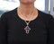 Amethyst, Topaz, Diamond, Rose Gold & Silver Cross Pendant Necklace, 1960s 5