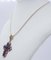 Collar con colgante de cruz de amatista, topacio, oro rosa y plata, años 60, Imagen 3