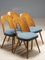 Blaue Esszimmerstühle von Antonin Suman für Thonet, 1950er 3