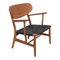 CH-22 Chair in Walnut with Black Braided Leather Seat by Hans J Wegner 1