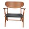 CH-22 Chair in Walnut with Black Braided Leather Seat by Hans J Wegner 2