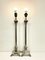 Lámparas de mesa estilo corintio de latón niquelado con patas en forma de garra, años 50. Juego de 2, Imagen 7