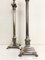 Corinthian Style Table Lamps in Nickel Plated Brass with Claw Feet, 1950s, Set of 2 2