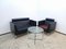 Black Leather Living Room Set by Ettore Sottsass for Knoll Inc. / Knoll International, Set of 2 7