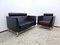 Mobilier de Salon en Cuir Noir par Ettore Sottsass pour Knoll Inc. / Knoll International, Set de 2 1