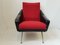 Mid-Century French Lounge Chair in Skaï & Wool, 1950s 5