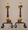 Midentury Chimney Morillos in Wrought Iron, Golden Bronze and Copper, 1970s, Set of 2 4