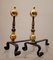 Midentury Chimney Morillos in Wrought Iron, Golden Bronze and Copper, 1970s, Set of 2, Image 3