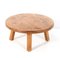 Mid-Century Modern Brutalist Round Coffee Table in Oak, 1960s 1