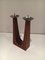 Vintage Scandinavian Teak & Metal Candle Holder 3