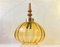 Swedish Sunburst Pendant Lamp in Blown Optical Honey Glass, 1970s 1