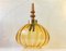 Swedish Sunburst Pendant Lamp in Blown Optical Honey Glass, 1970s, Image 1