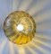 Swedish Sunburst Pendant Lamp in Blown Optical Honey Glass, 1970s 4