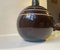 Scandinavian Modern Spherical Table Lamps in Brown Glazed Ceramic from Søholm, 1970s, Set of 2, Image 5
