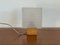 Petite Lampe de Bureau GDR avec Écran en Plastique et Pied en Bois 2