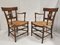 South Western Stühle aus Eiche & Stroh, Frankreich, 1900er, 2er Set 10