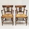 South Western Stühle aus Eiche & Stroh, Frankreich, 1900er, 2er Set 1