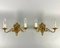 Vintage Empire Paired Wall Sconces in Gilt Brass, Set of 2, Image 1